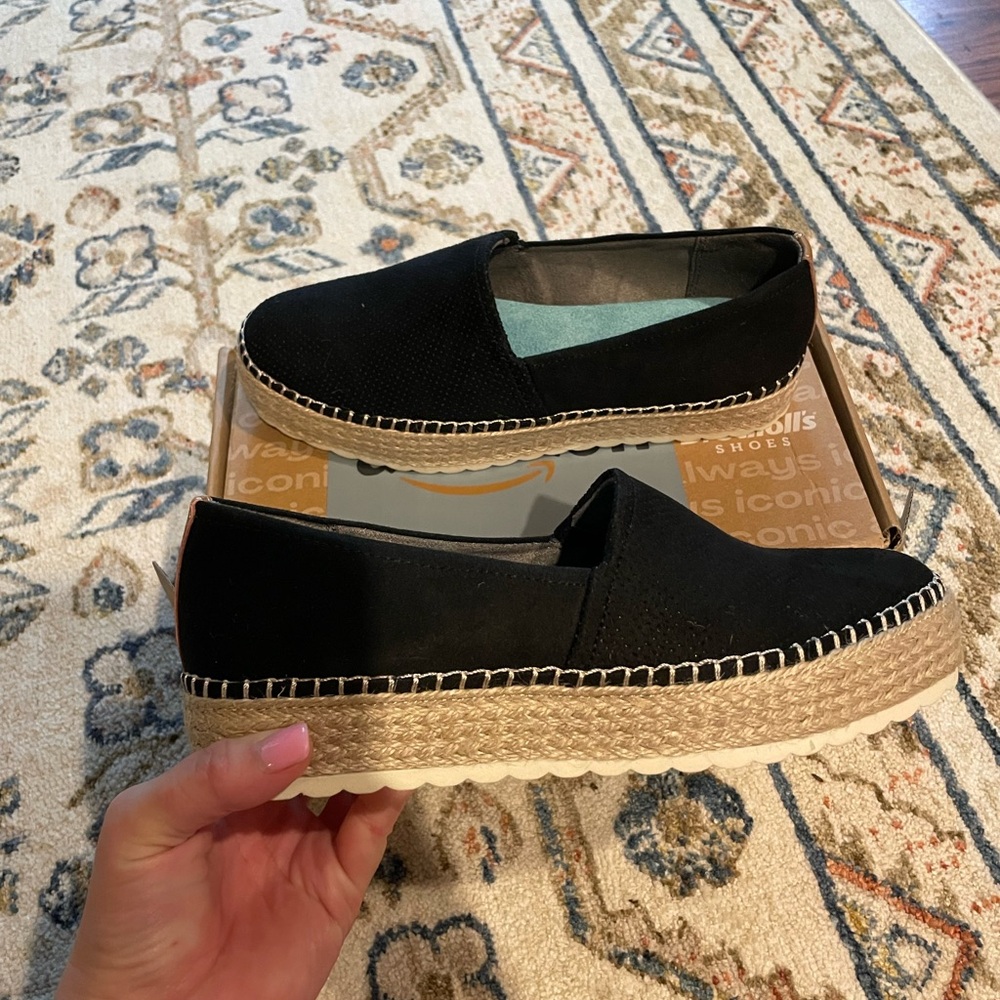 Stylish Black Espadrille Flats